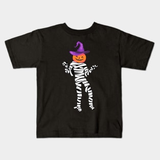 Mummy with pumpkin face Kids T-Shirt